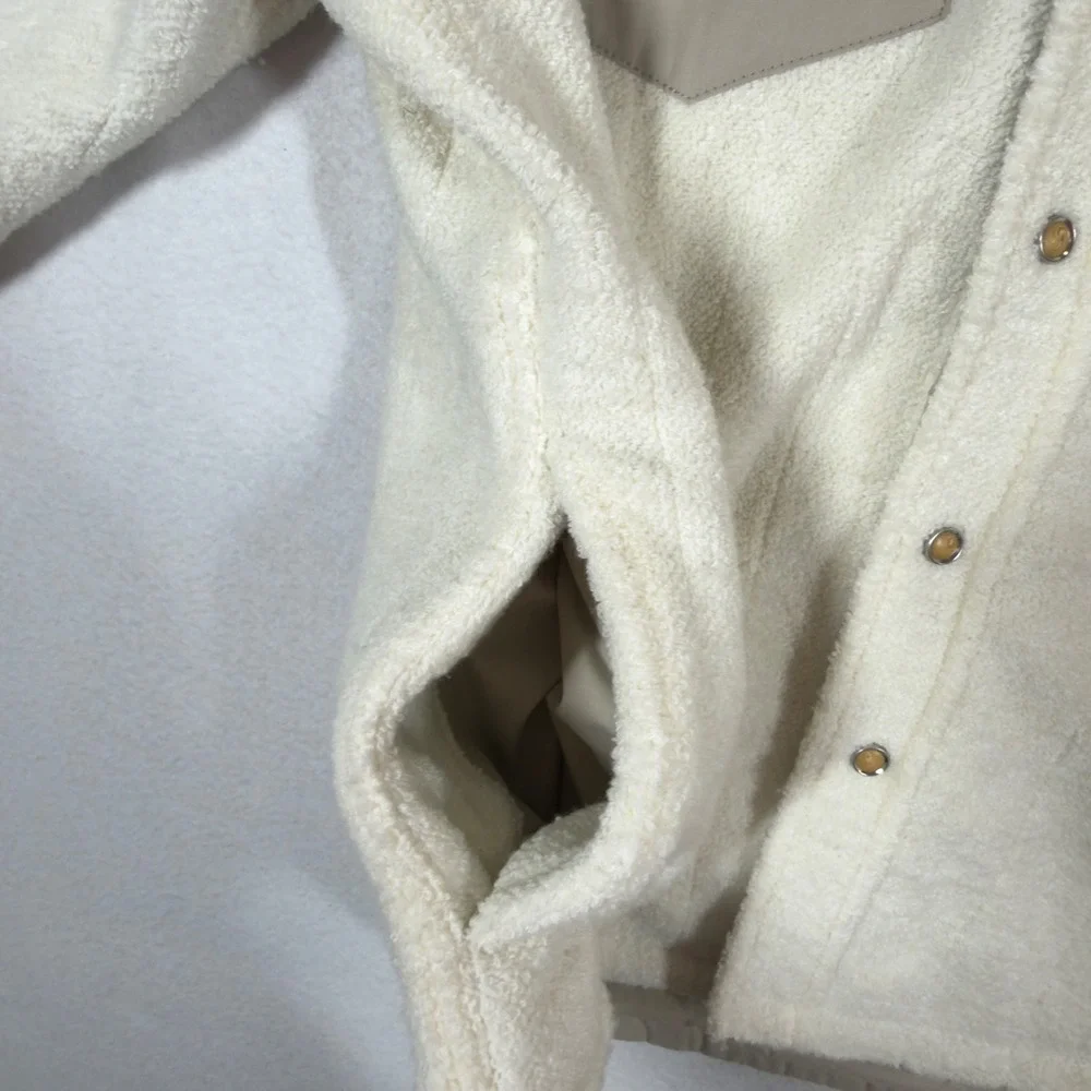 Flint & Tinder Huckberry Quilted Sherpa Overshirt Men‎ Small Snap Button Western